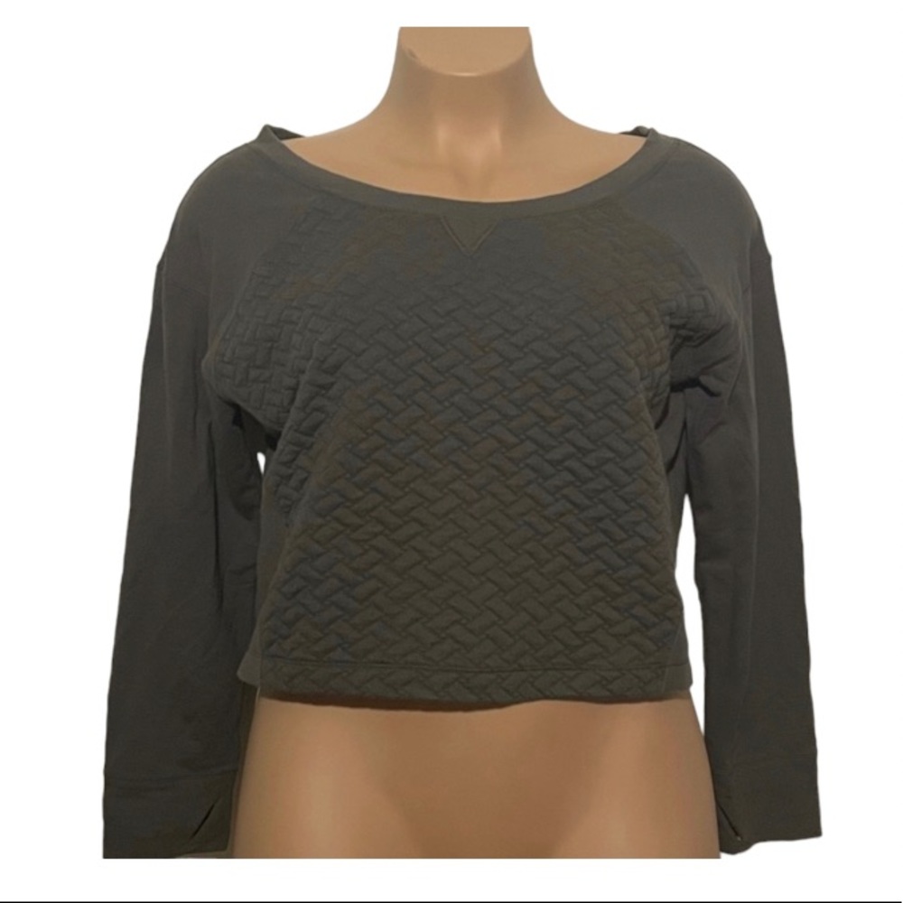 Zella Quilted Cropped Crewneck
